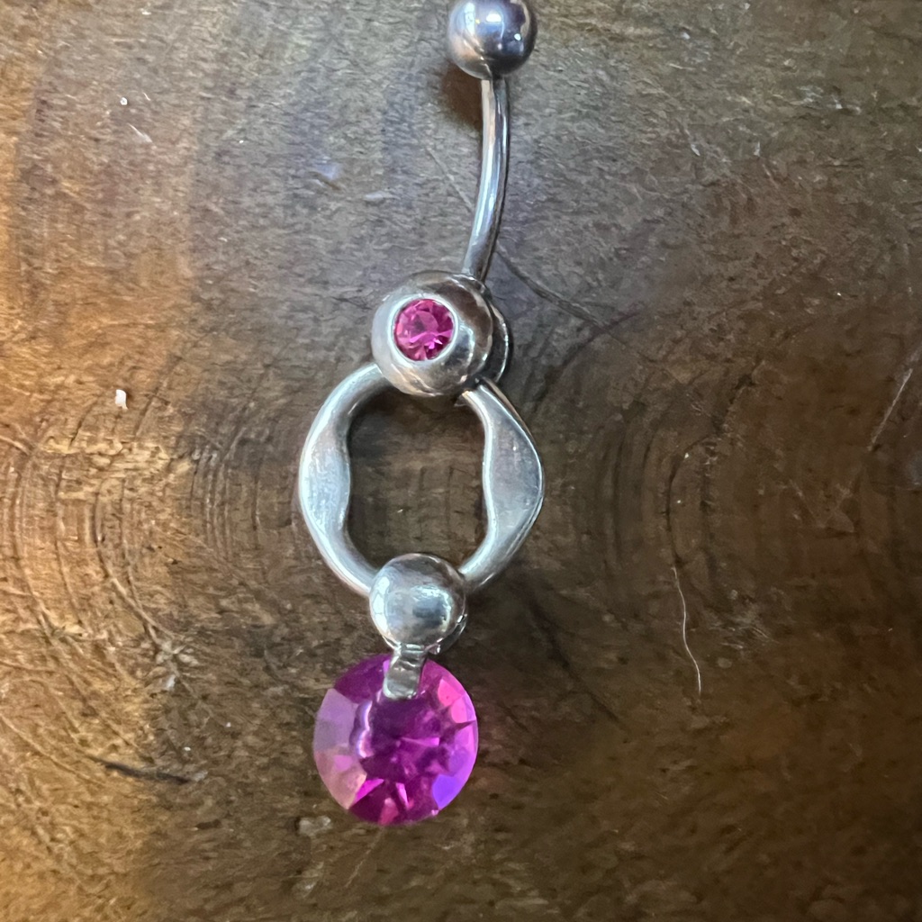 Pink Dangle Belly Ring